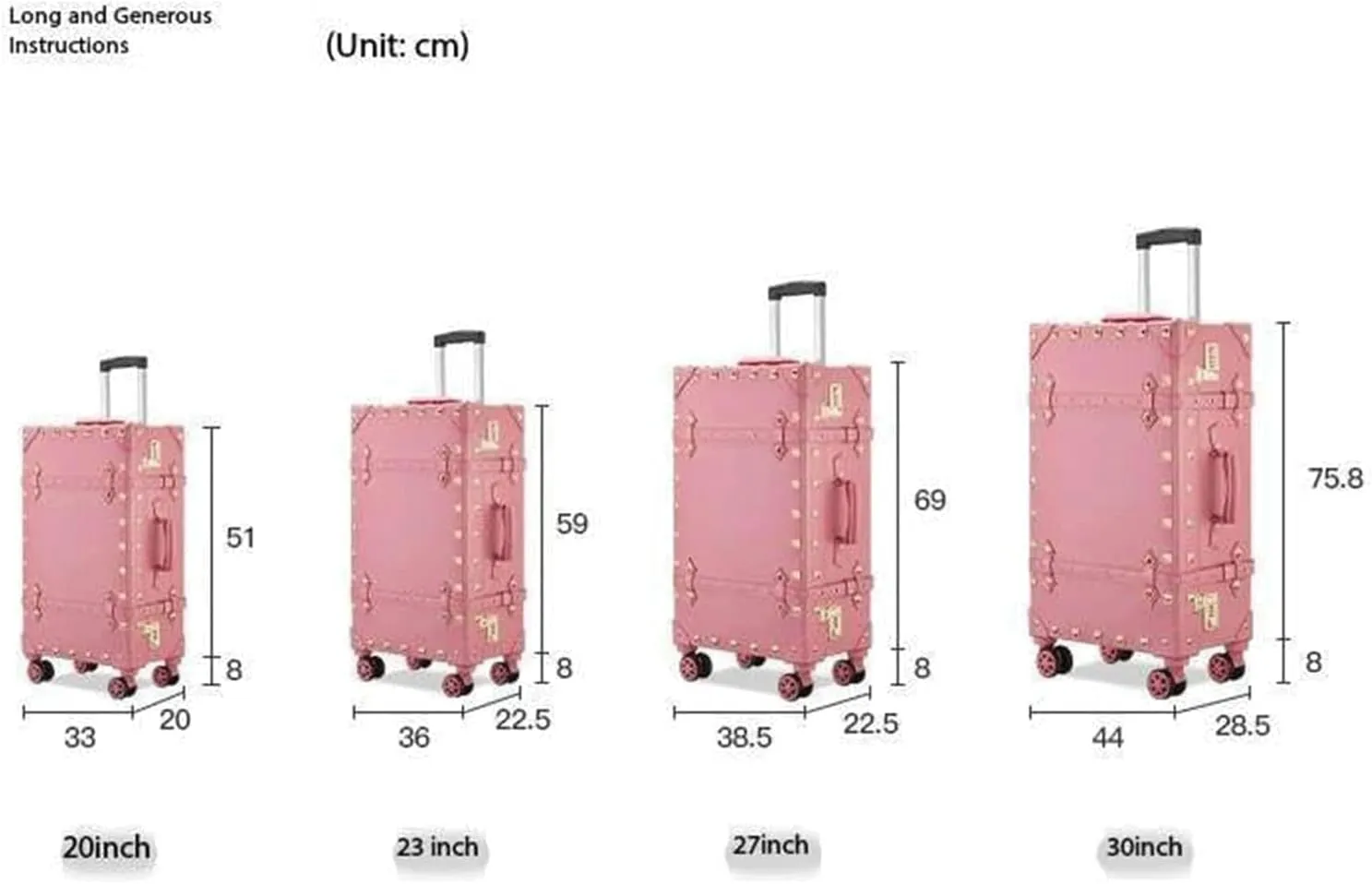 Portable Suitcase Leather Suitcase Large Expandable Luggage with Spinner Wheels Lightweight Carry On Luggage Hard Travel Suitcases (A 30 inches)