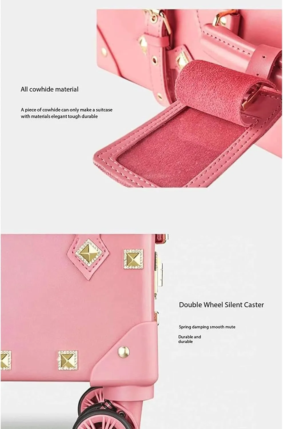 Portable Suitcase Leather Suitcase Large Expandable Luggage with Spinner Wheels Lightweight Carry On Luggage Hard Travel Suitcases (A 30 inches)