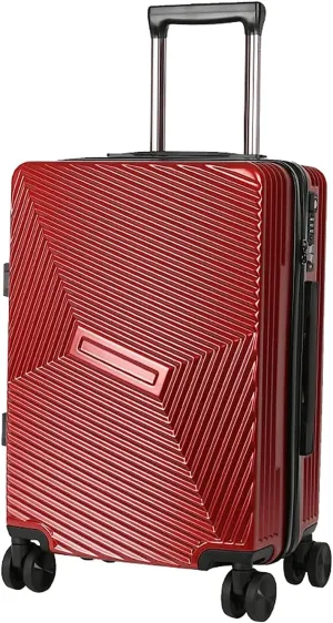 Portable Suitcase Portable Suitcases Aluminum Frame Luggage with Spinner Wheels Carry On Luggage Drop-Resistant Safety TSA Locking Suitcase (Red 20 in)