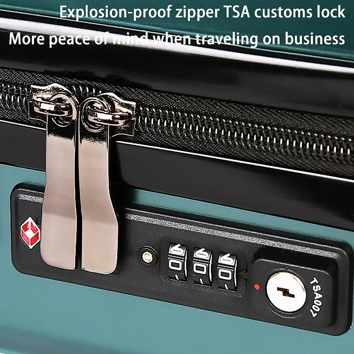 Portable Suitcase Portable Suitcases Aluminum Frame Luggage With Spinner Wheels Carry On Luggage Drop-resistant Safety Tsa Locking Suitcase Smooth to use (Green 26 in)