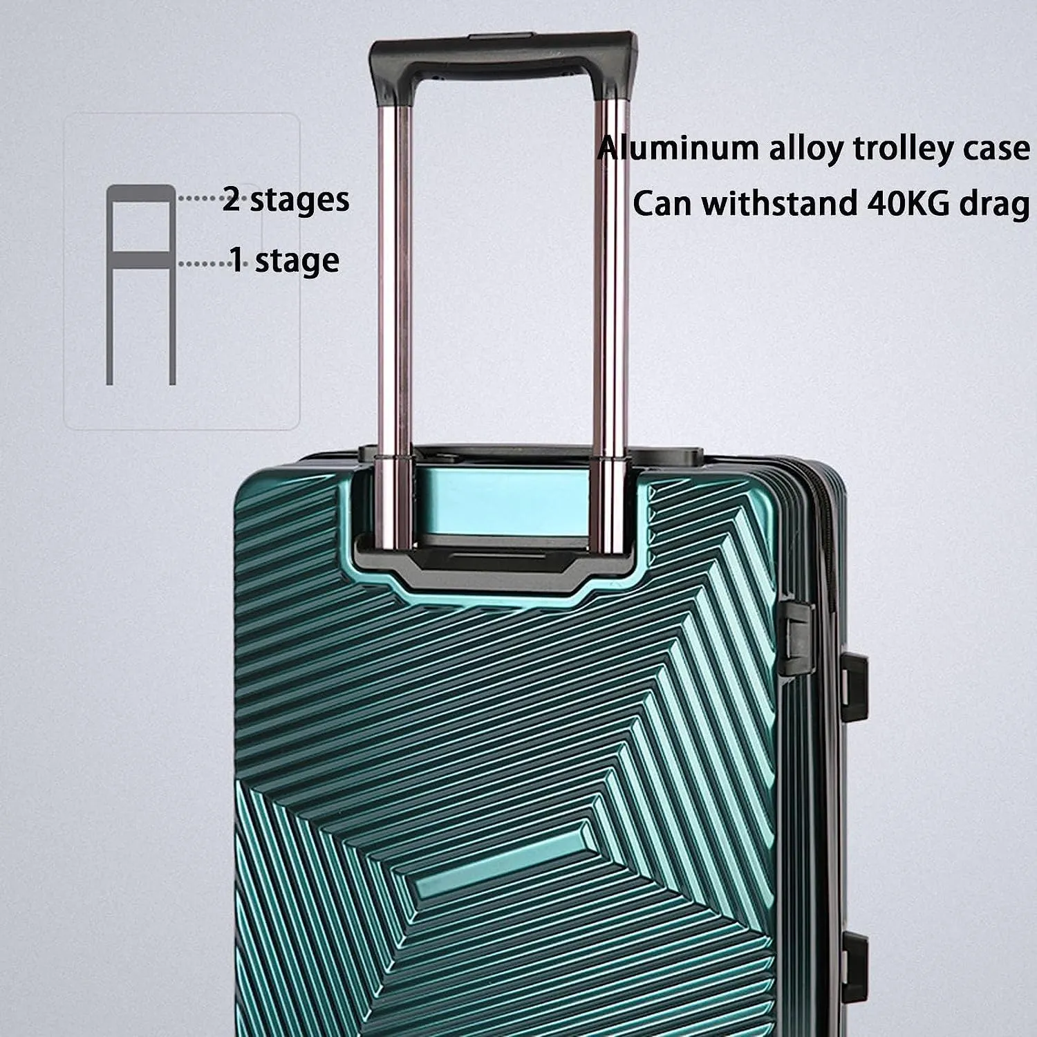 Portable Suitcase Portable Suitcases Aluminum Frame Luggage With Spinner Wheels Carry On Luggage Drop-resistant Safety Tsa Locking Suitcase Smooth to use (Green 26 in)