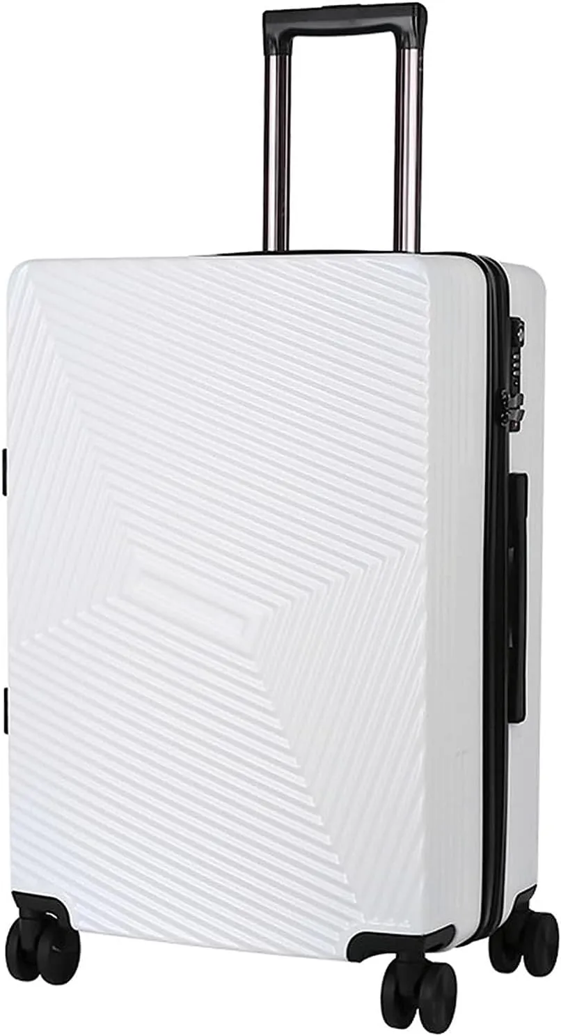 Portable Suitcase Portable Suitcases Aluminum Frame Luggage With Spinner Wheels Carry On Luggage Drop-resistant Safety Tsa Locking Suitcase Smooth to use (White 26 in)