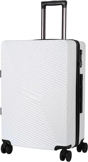 Portable Suitcase Portable Suitcases Aluminum Frame Luggage With Spinner Wheels Carry On Luggage Drop-resistant Safety Tsa Locking Suitcase Smooth to use (White 26 in)