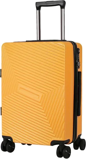 Portable Suitcase Portable Suitcases Aluminum Frame Luggage With Spinner Wheels Carry On Luggage Drop-resistant Safety Tsa Locking Suitcase Smooth to use (Yellow 26 in)