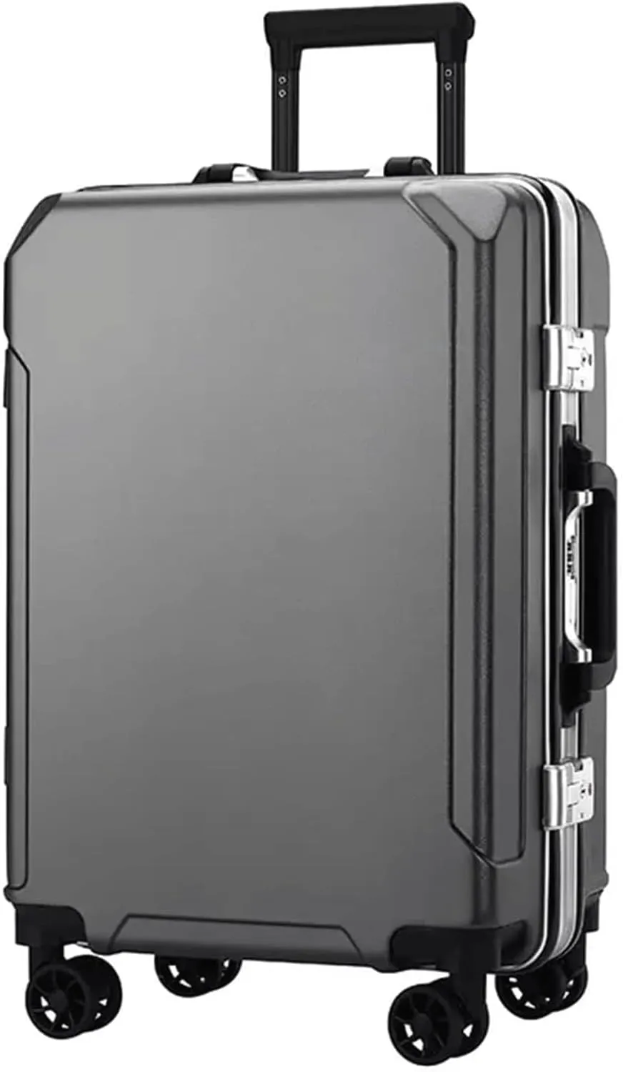 Portable Suitcase Suitcases with Spinner Wheels Carry On Luggage Dual USB Charging Ports Aluminum Frame Suitcase Large Capacity Luggage (Dark Gray 20 in)