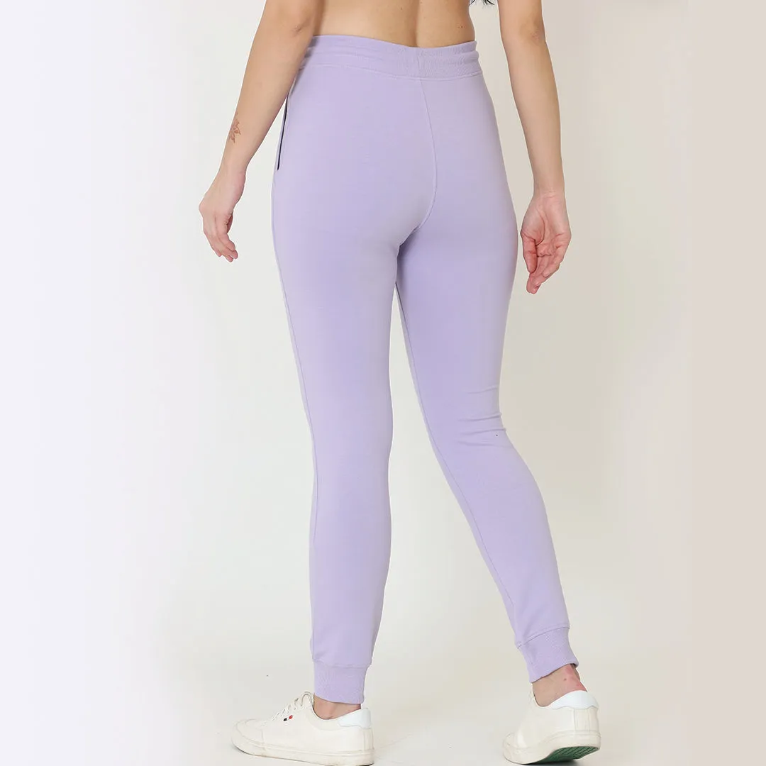 Printed Joggers - Floral Lilac