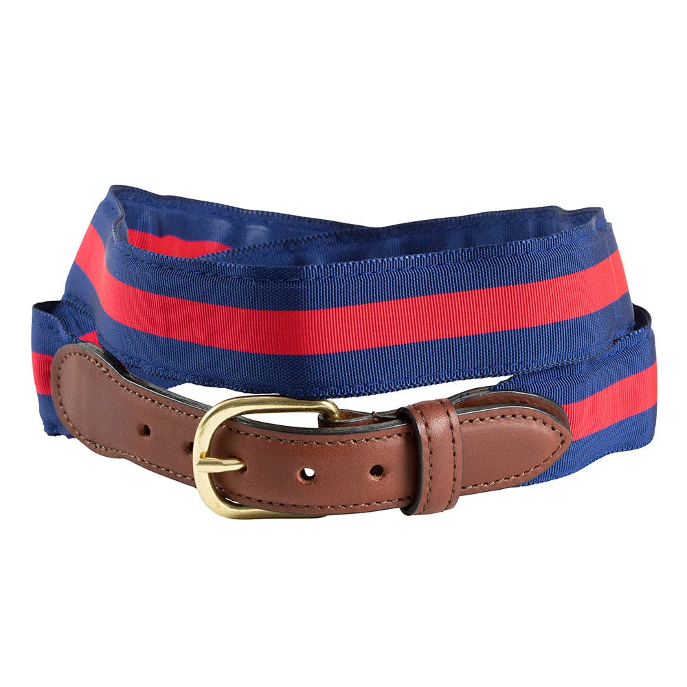 Red on Navy Grosgrain Ribbon Children's Belt