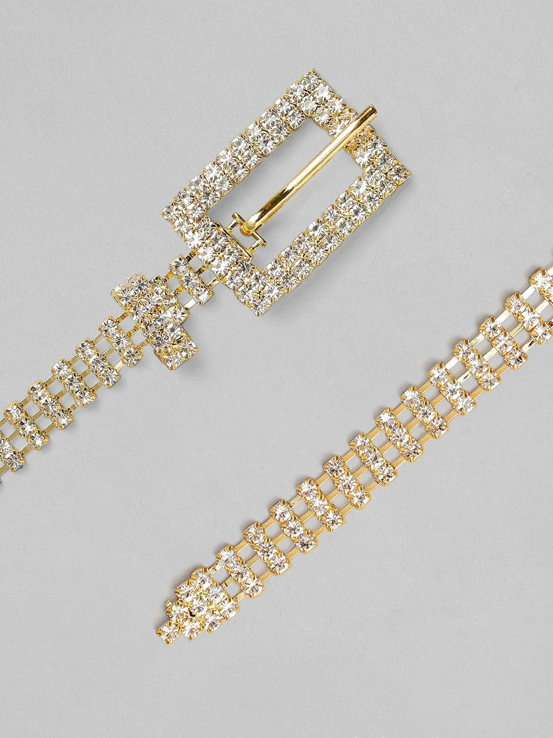 Rubans Gold Toned Handcrafted Zircon Stone Belt