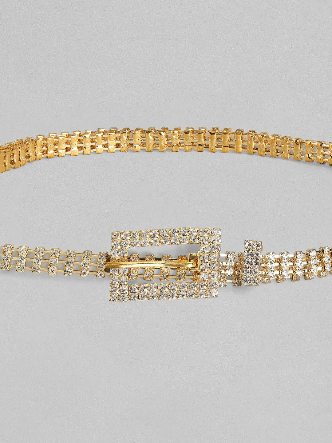 Rubans Gold Toned Handcrafted Zircon Stone Belt