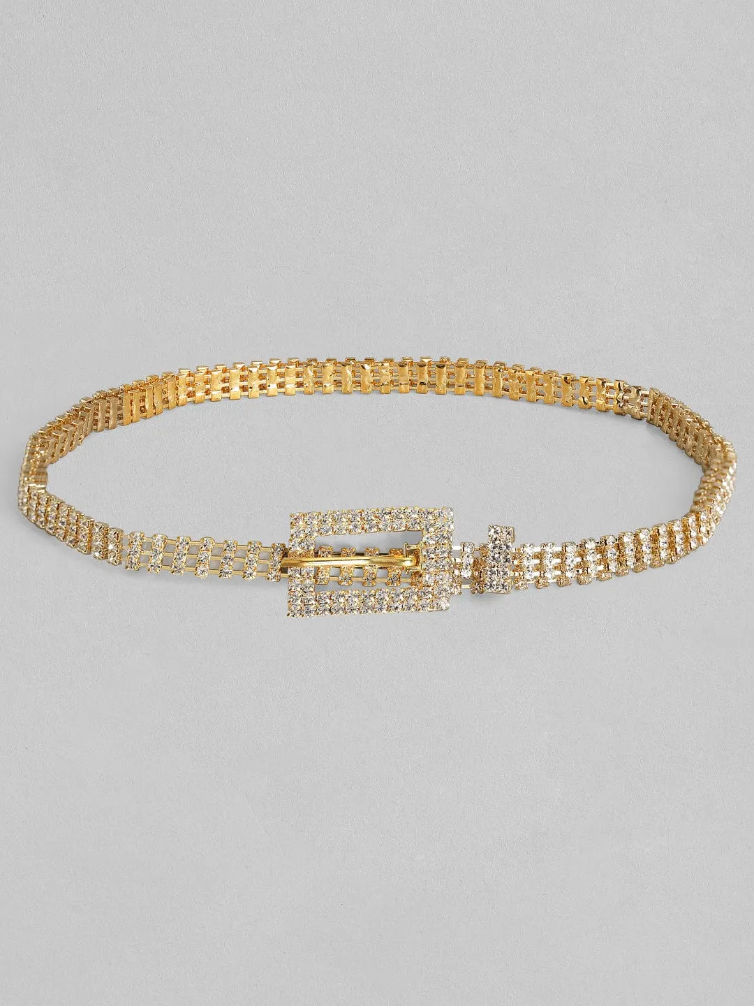 Rubans Gold Toned Handcrafted Zircon Stone Belt