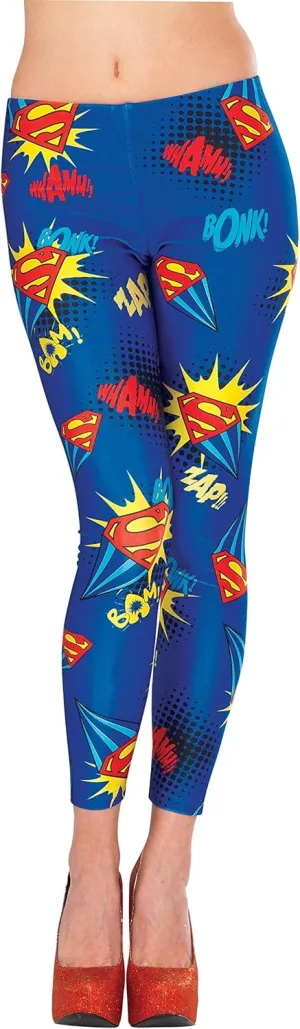 Rubies Women's DC Comics Supergirl Leggings, As Shown, One Size