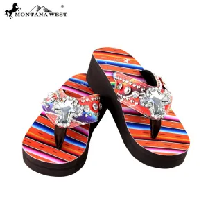 SE31-S008 Serape Wedge Collection Flip Flops By Size