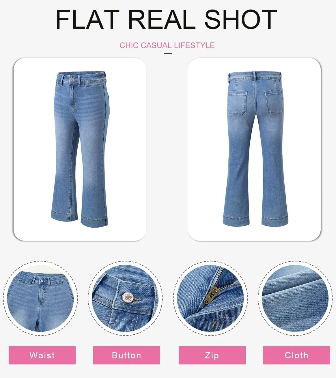 SHEWIN Wide Leg Jeans for Women Trendy High Waisted Flare Jeans Stretchy Straight Leg Ankle Denim Pants with Pockets