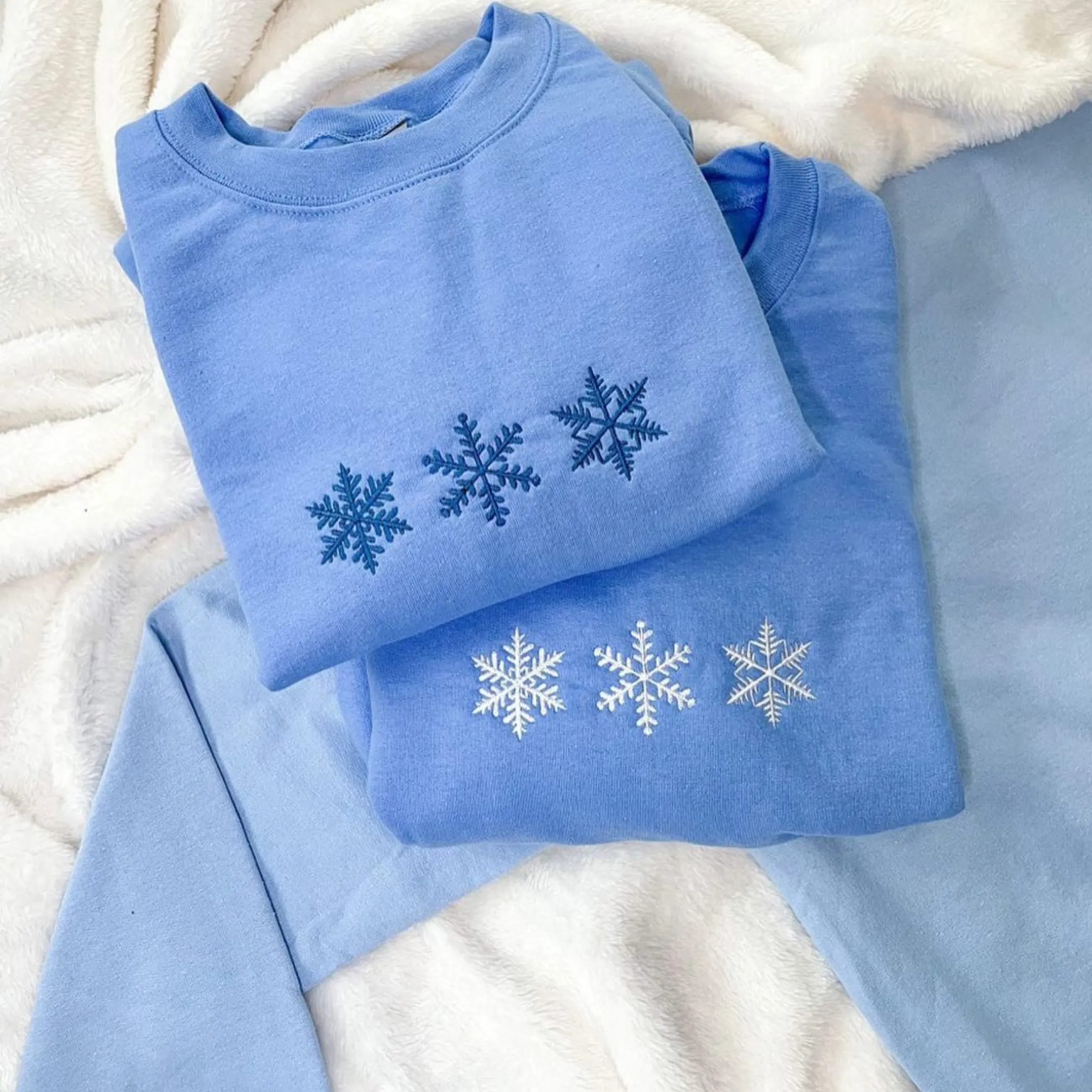 Snowflake Christmas Sweatshirt Embroidered, Snowflake hoodie, Snow Flake Merry Christmas Gift