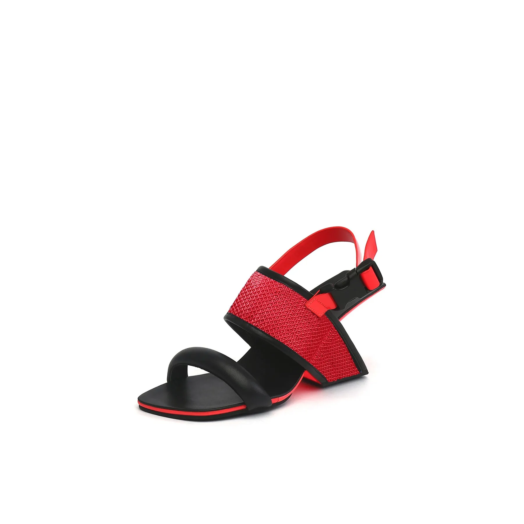 Square Toe Wide Strap Slingback Sandals