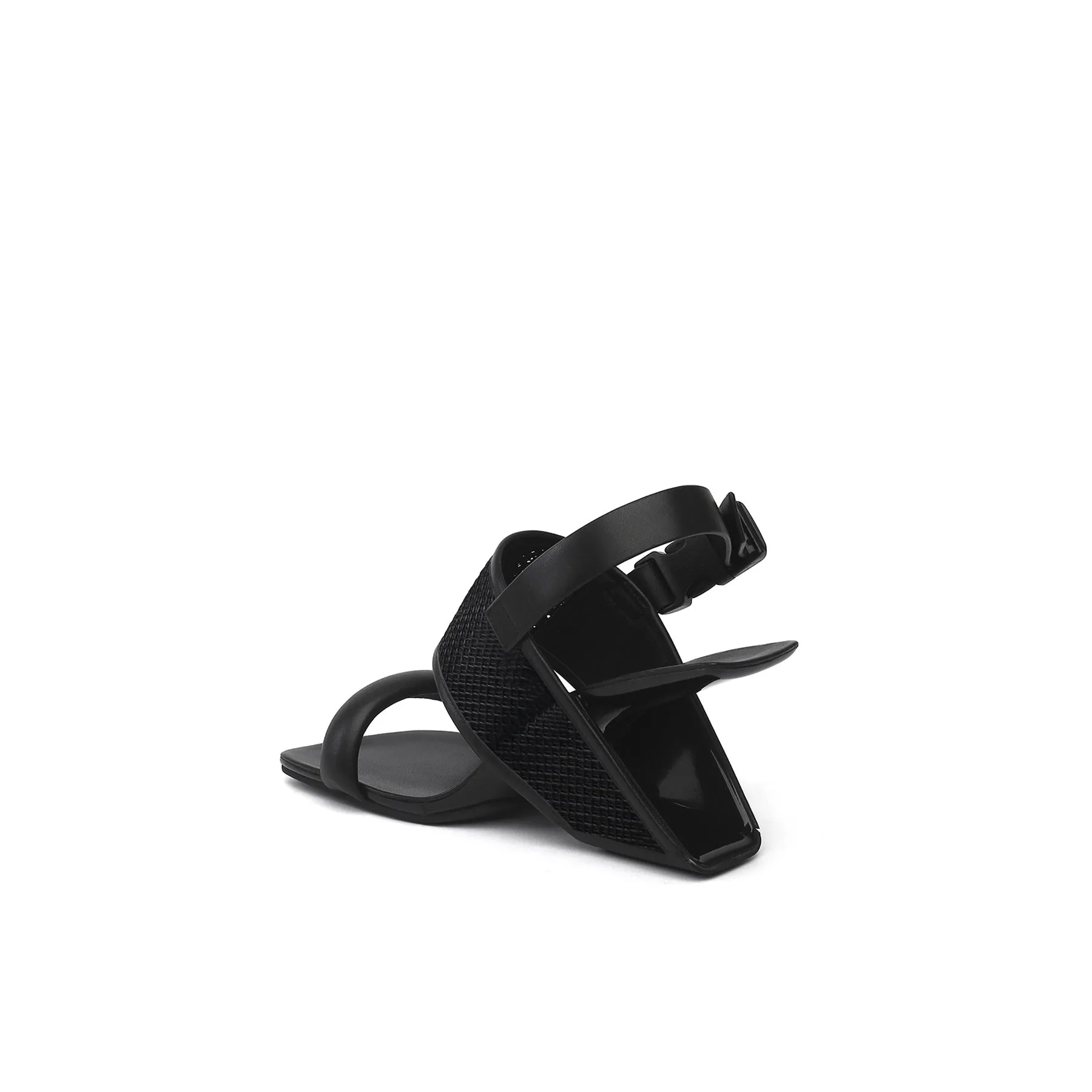 Square Toe Wide Strap Slingback Sandals