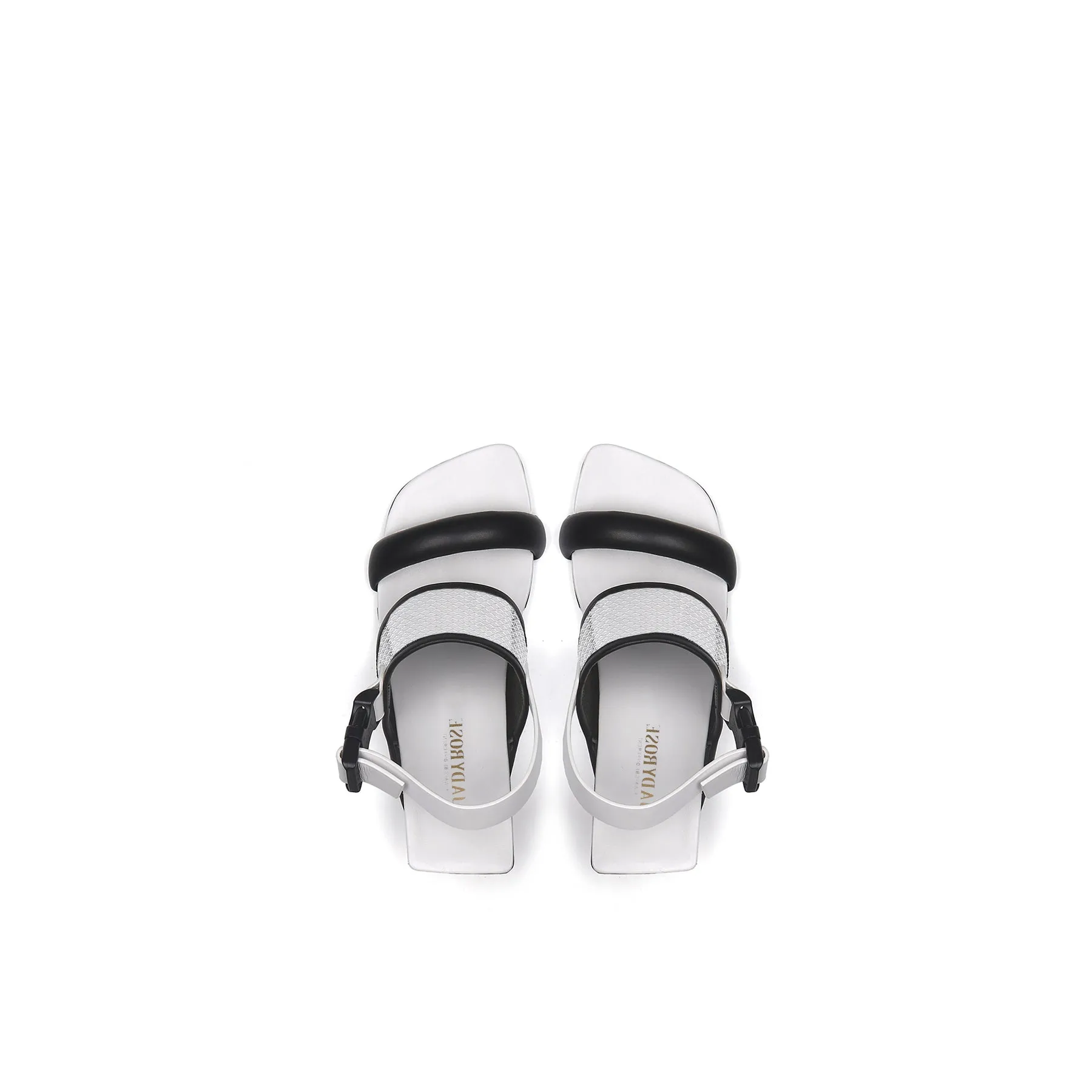 Square Toe Wide Strap Slingback Sandals