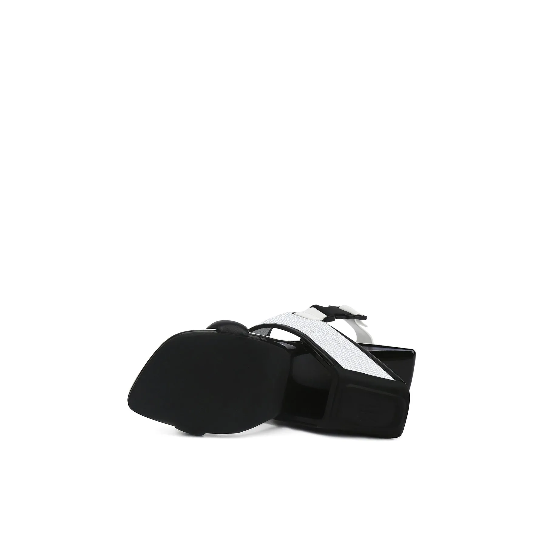 Square Toe Wide Strap Slingback Sandals