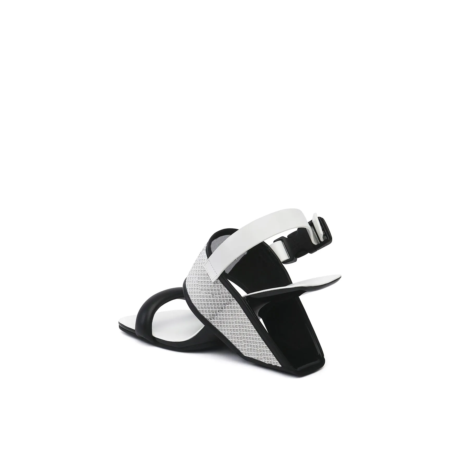 Square Toe Wide Strap Slingback Sandals
