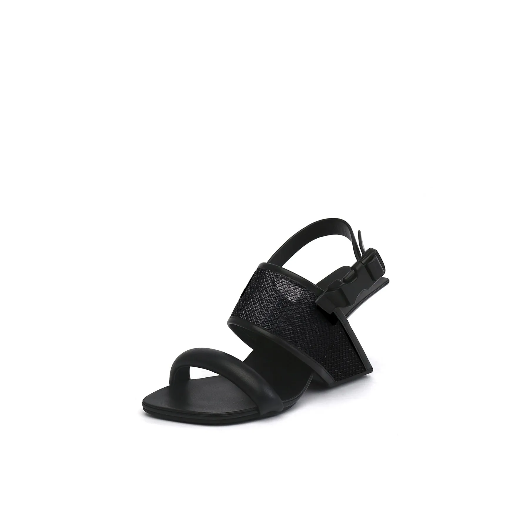 Square Toe Wide Strap Slingback Sandals
