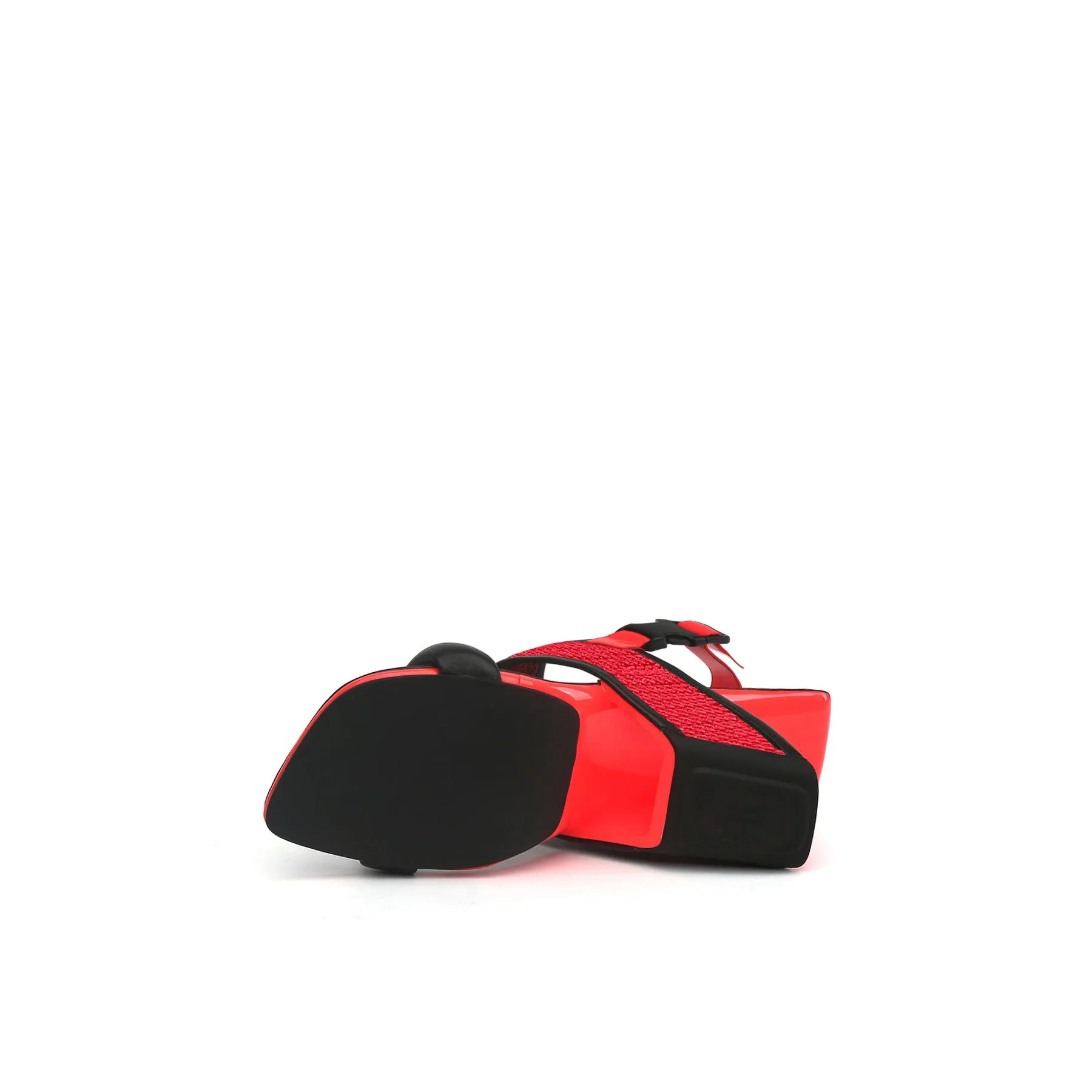Square Toe Wide Strap Slingback Sandals