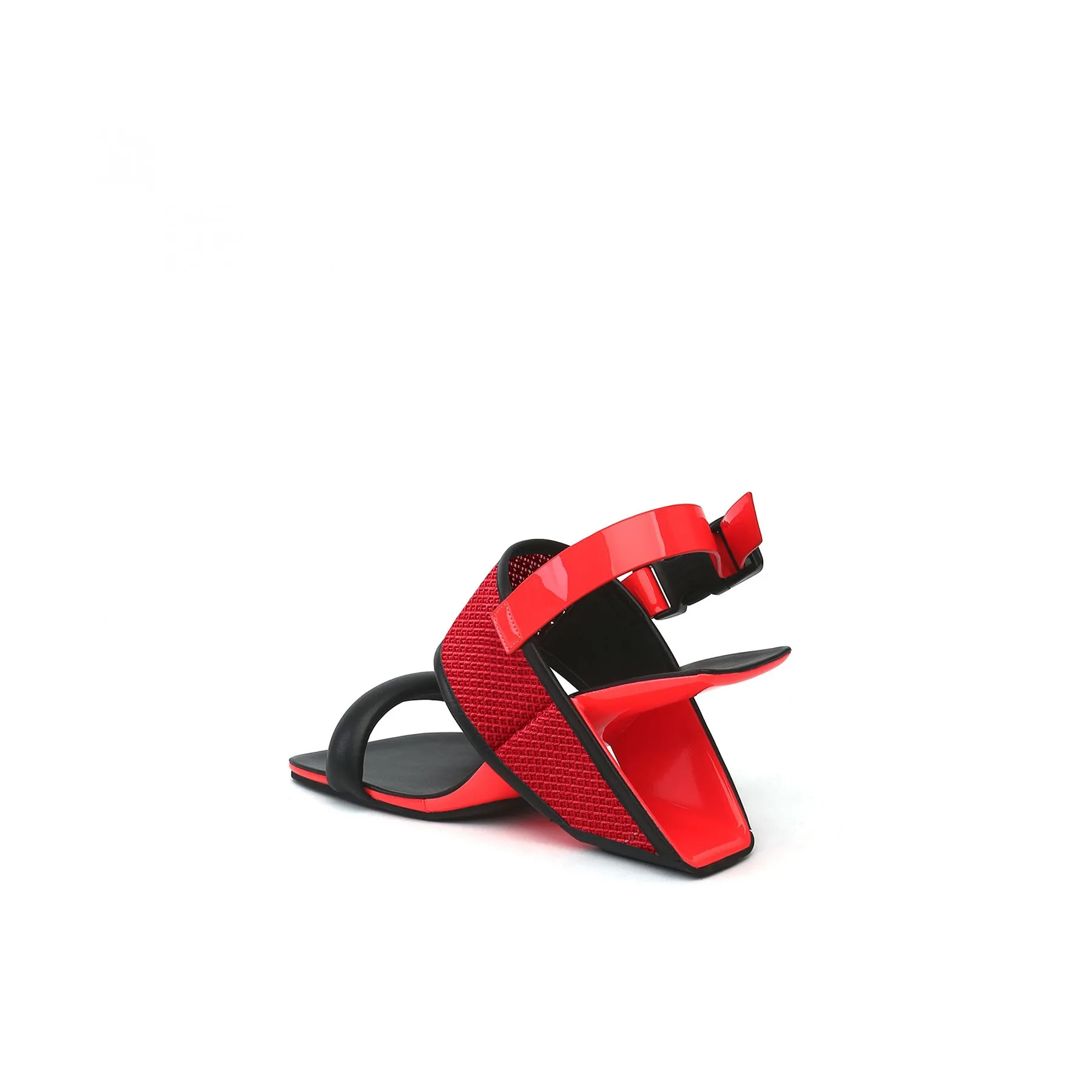 Square Toe Wide Strap Slingback Sandals