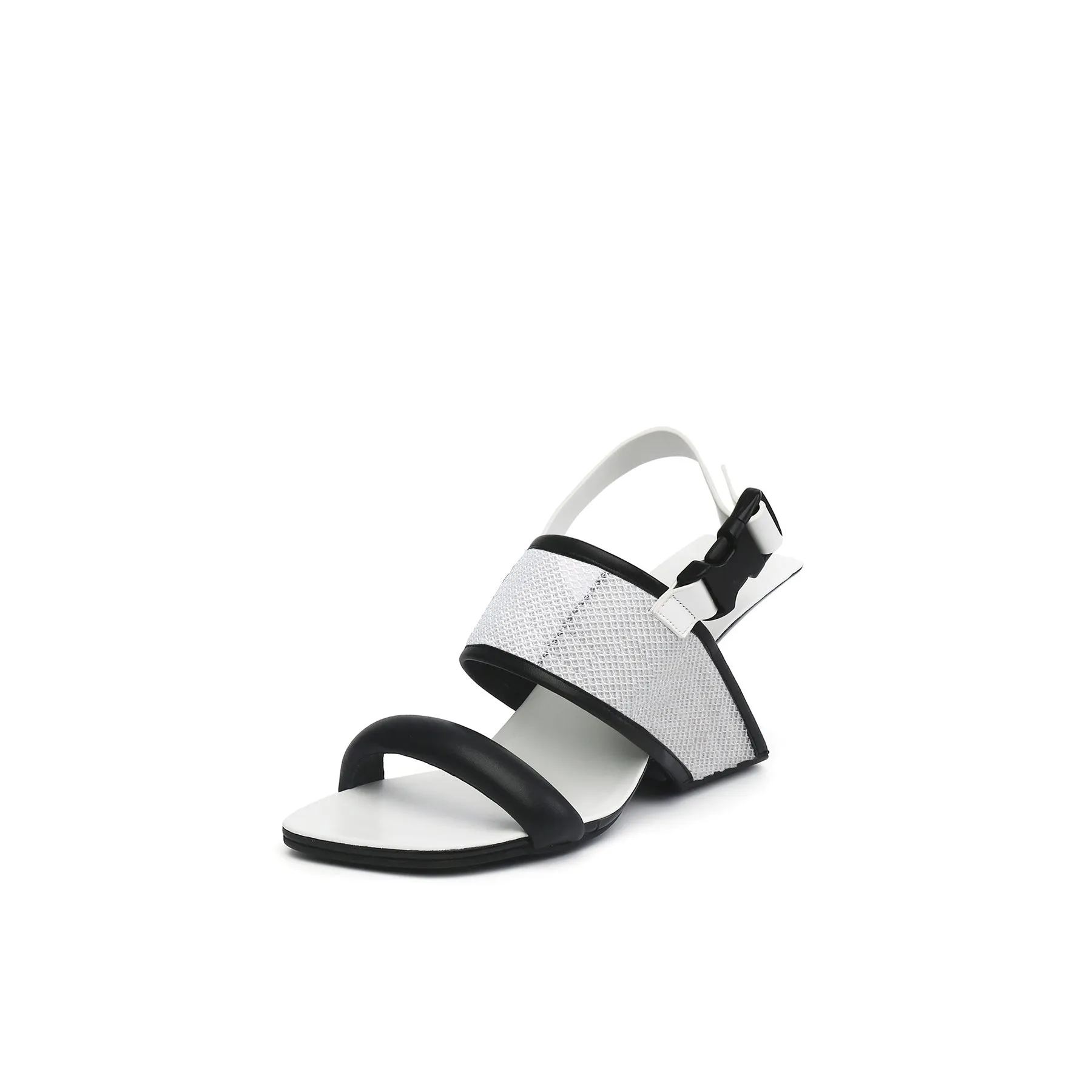Square Toe Wide Strap Slingback Sandals