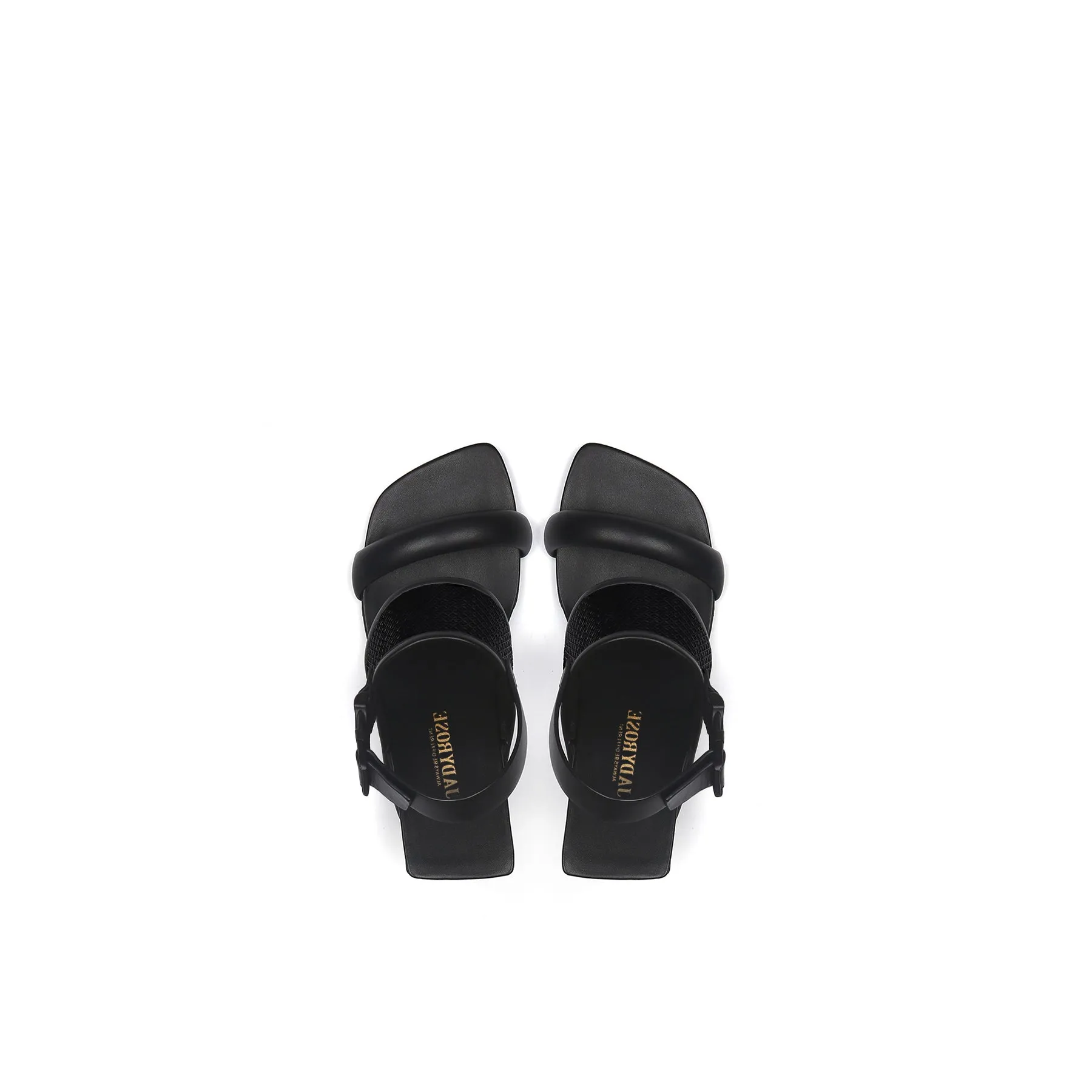 Square Toe Wide Strap Slingback Sandals