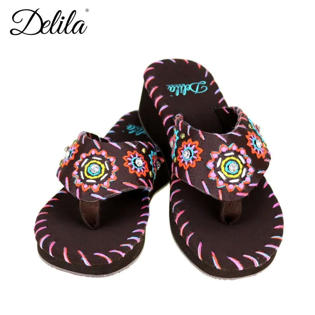 SS-S003  Delila Collection Flip Flops By Size