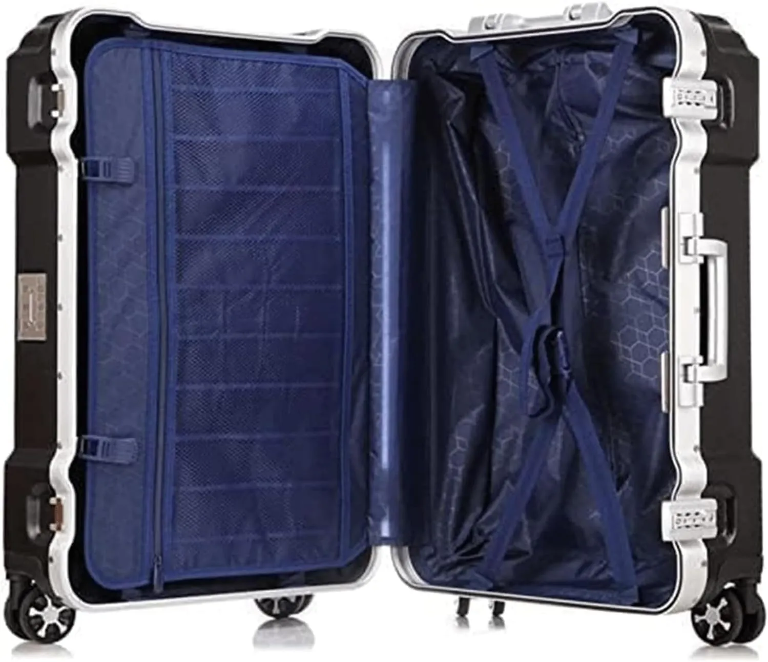 Suitcase Expandable Suitcases Thick Double-Wheel Luggage Large-Capacity Hard Shell Suitcases with Wheels Lightweight Carry On Luggage Travel Gear(Silver,24in)