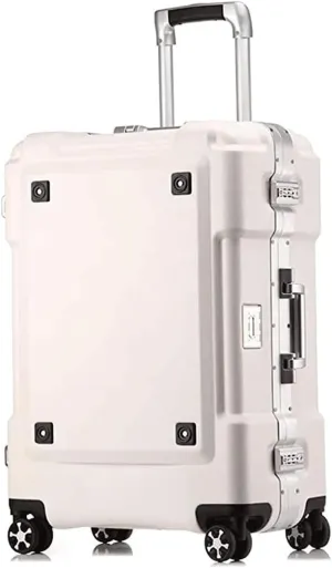Suitcase Expandable Suitcases Thick Double-Wheel Luggage Large-Capacity Hard Shell Suitcases with Wheels Lightweight Carry On Luggage Travel Gear(White,24in)