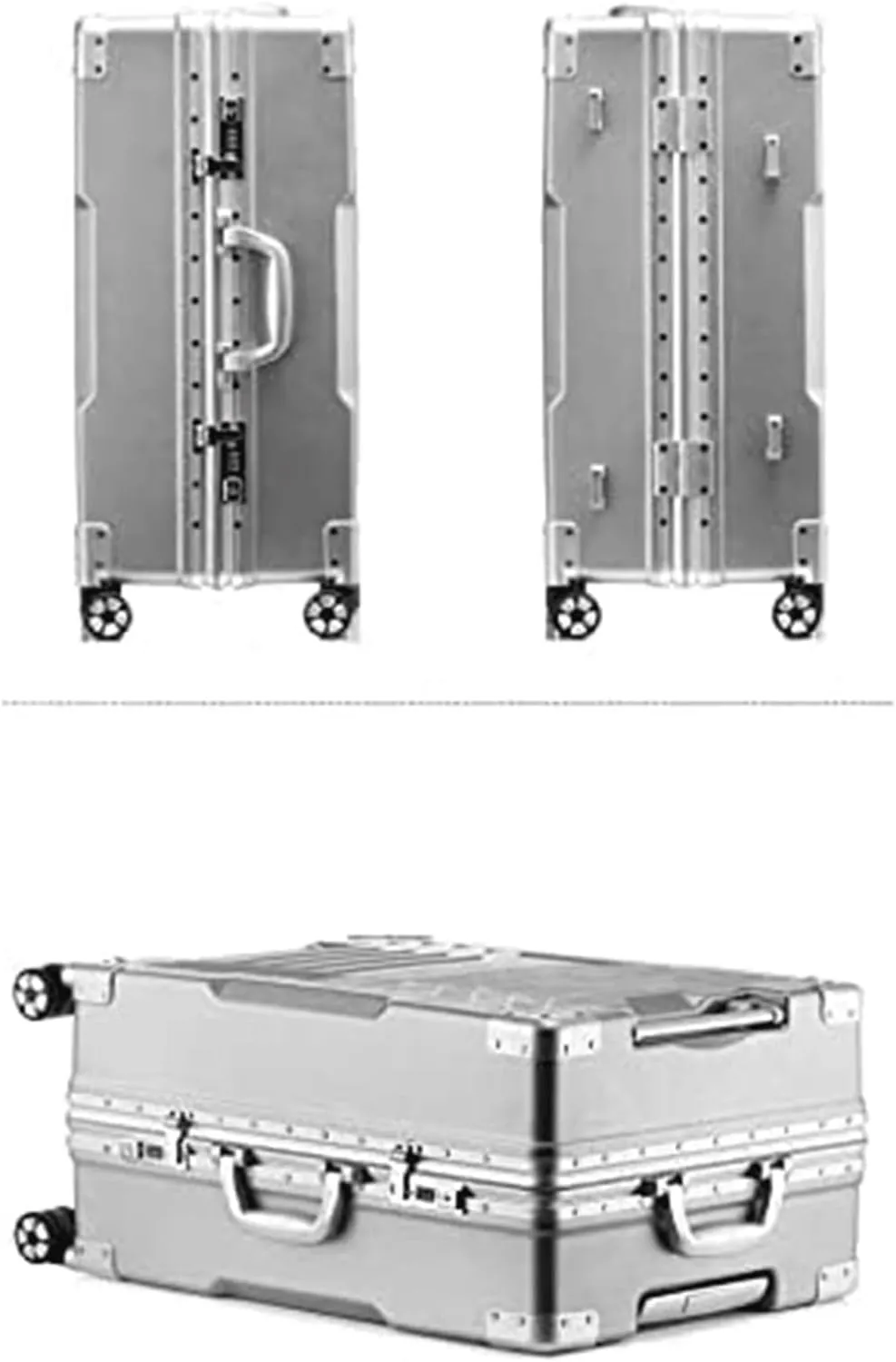 Suitcase Expandable Suitcases Thick Double-Wheel Luggage Large-Capacity Hard Shell Suitcases with Wheels Lightweight Carry On Luggage Travel Gear(White,24in)
