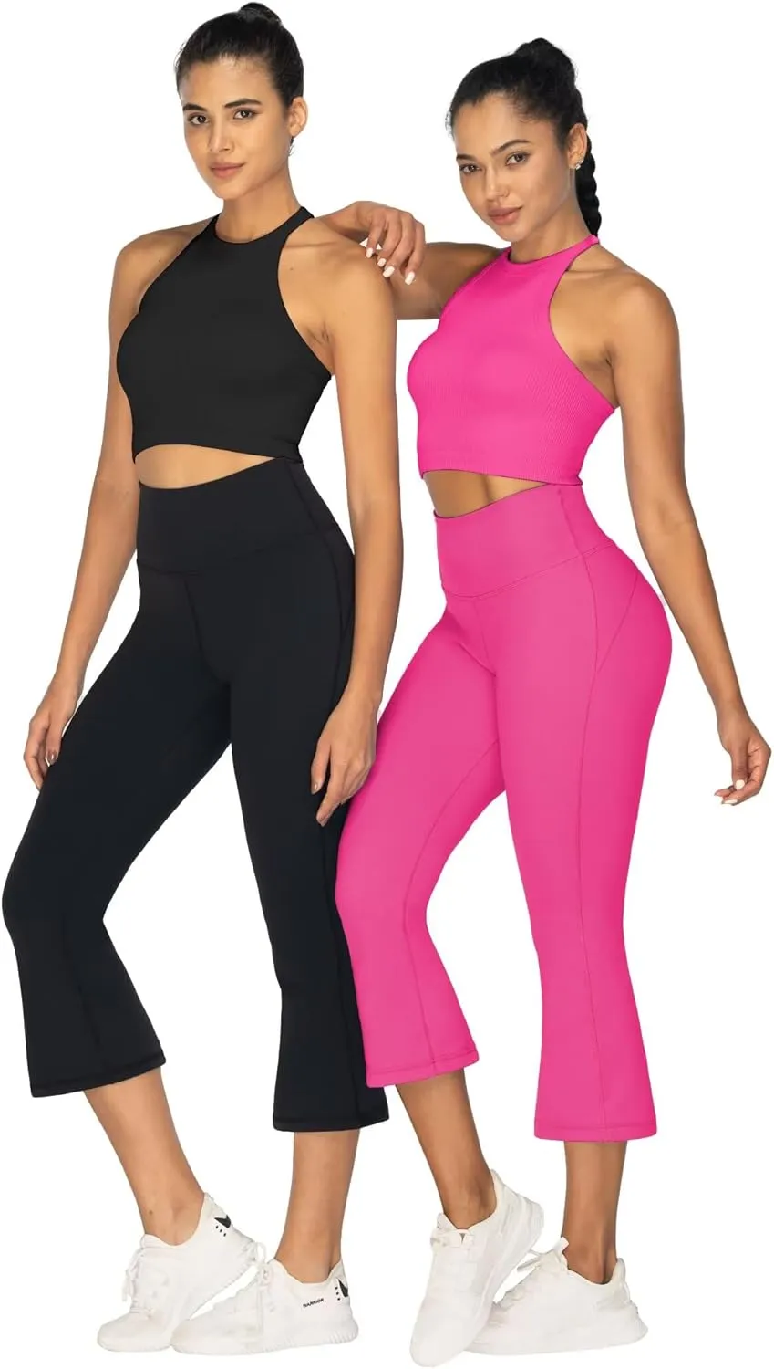 Sunzel High Waist Mini Flared Leggings for Women, Tummy Control Casual Flare Yoga Pants for Yoga Workout Gym