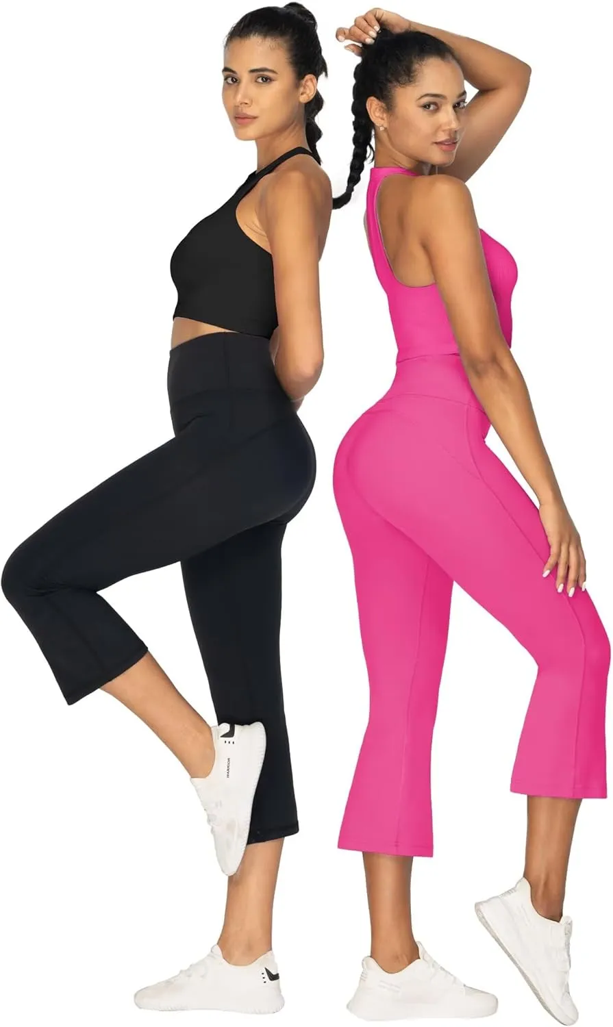 Sunzel High Waist Mini Flared Leggings for Women, Tummy Control Casual Flare Yoga Pants for Yoga Workout Gym