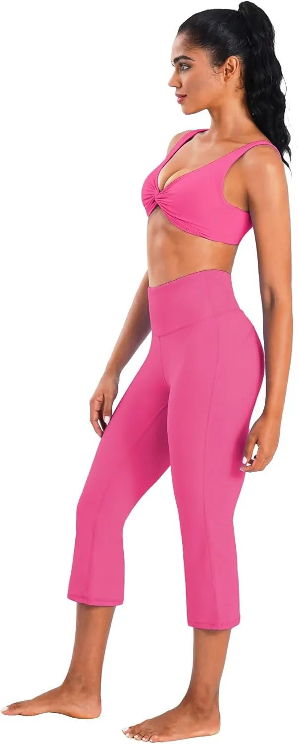 Sunzel High Waist Mini Flared Leggings for Women, Tummy Control Casual Flare Yoga Pants for Yoga Workout Gym