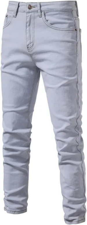 Thatrich Skinny Jeans for Men Low Stretch Slim Fit Wash Denim Jeans Casual Fashion Pants Streetwear Outdoor Straight Fit Pant
