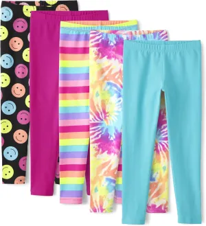 The Children's Place Girls' Printed Leggings 5 Pack