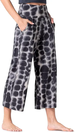 Tmustobe Womens Lounge Yoga Capris Pants Bootleg Tummy Control High Waist Workout Flare Crop Pants with Pockets
