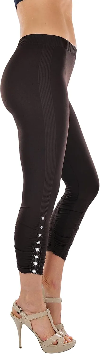 ToBeInStyle Womens Capri Length Seamless Lightweight Stretch Leggings