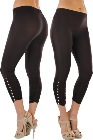 ToBeInStyle Womens Capri Length Seamless Lightweight Stretch Leggings