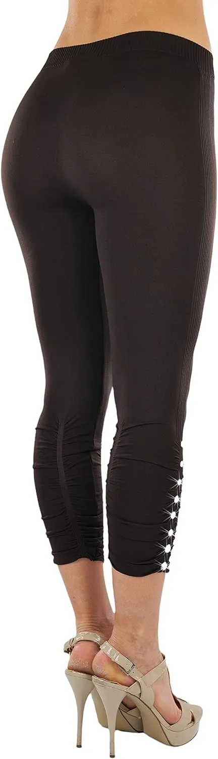 ToBeInStyle Womens Capri Length Seamless Lightweight Stretch Leggings