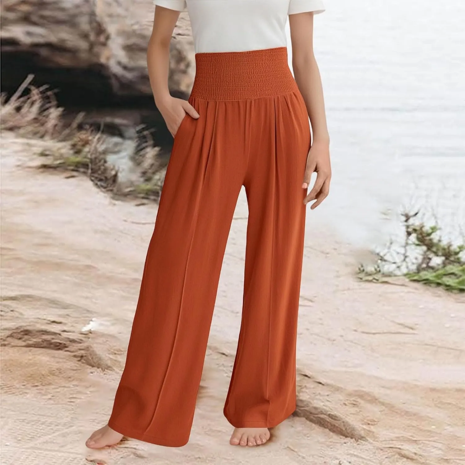 Toddler Girls' Baggy Pants Solid Elastic High Waist Lounge Trousers Wide Leg Workout Active Fashion Pants