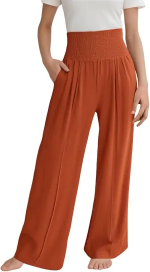 Toddler Girls' Baggy Pants Solid Elastic High Waist Lounge Trousers Wide Leg Workout Active Fashion Pants