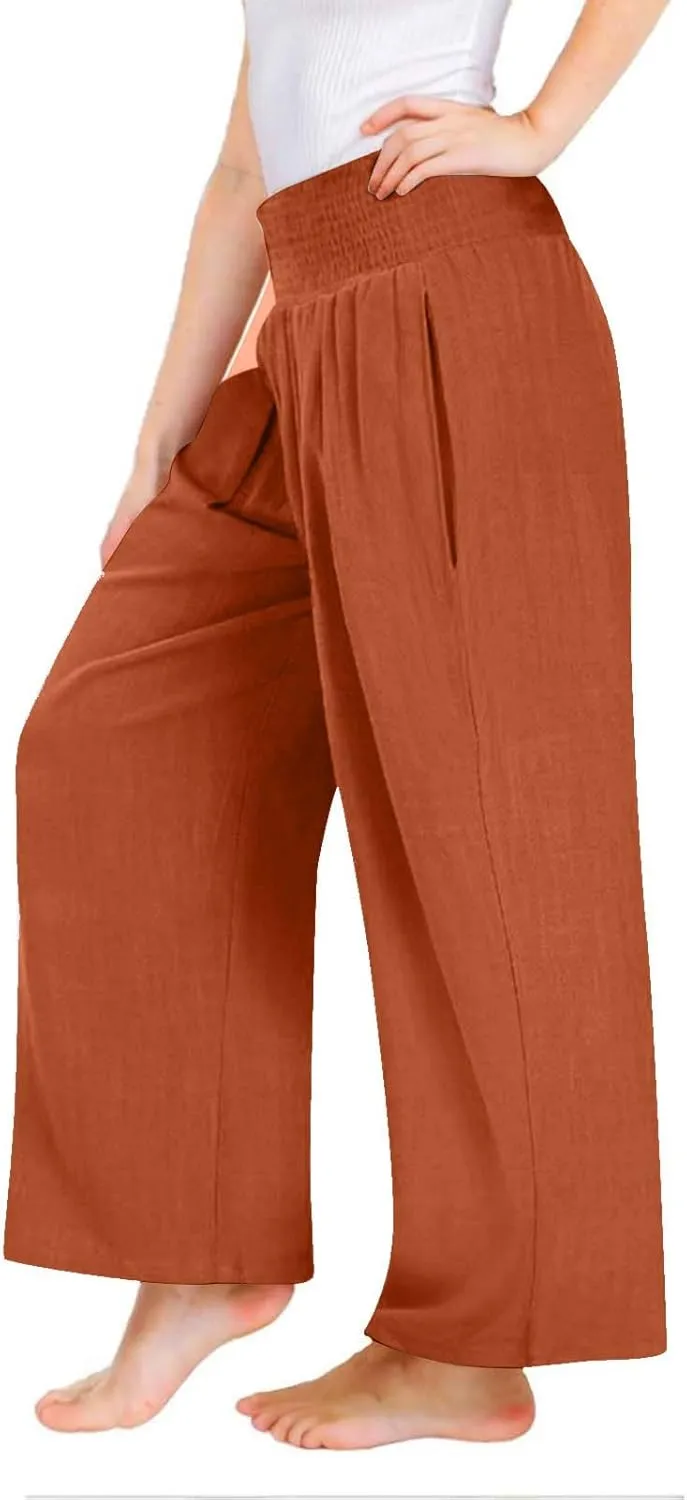 Toddler Girls' Baggy Pants Solid Elastic High Waist Lounge Trousers Wide Leg Workout Active Fashion Pants