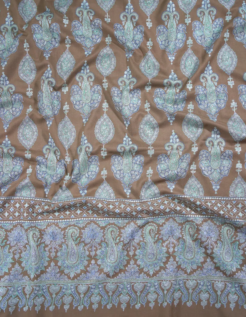 tortilla brown men"s embroidery pashmina shawl 8861