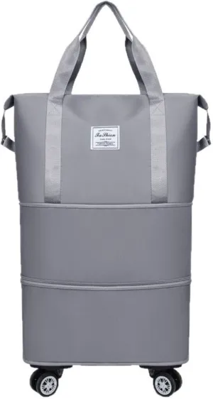 Travel Bag with Wheels, 2025 New Large Capacity Travel Bag - Universal Wheel Removable (Grey)