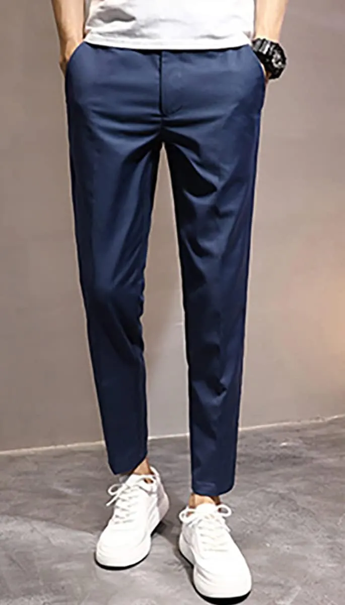 utcoco Men's Cropped Suit Pants Slim-Fit Ankle Length Dress Pants