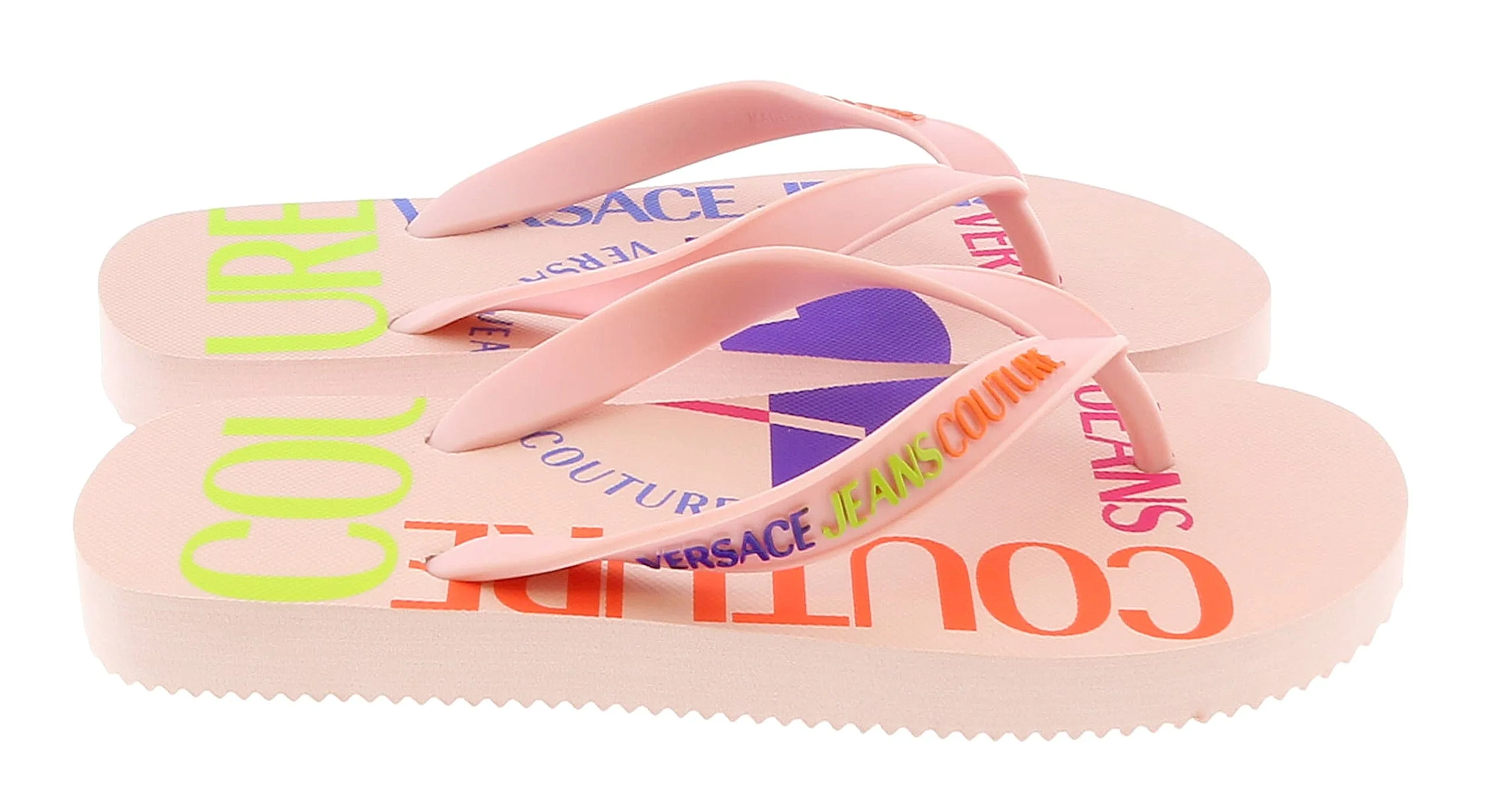 Versace Jeans Couture Pink Signature Sole Fashion Flip Flop-
