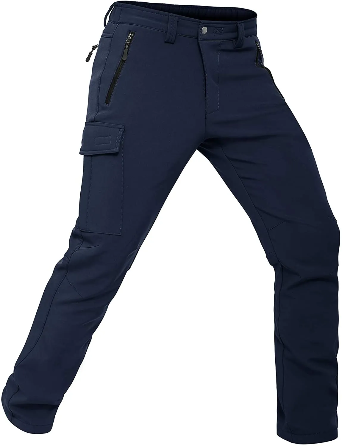 Vzteek Herren Wanderhose Thermo Softshellhose Wasserdicht Outdoorhose Winter Warm gefüttert Trekkinghose Winddichte Skihose 4wegestretch Schneehose, Fahrrad,Skifahren, Hundesport