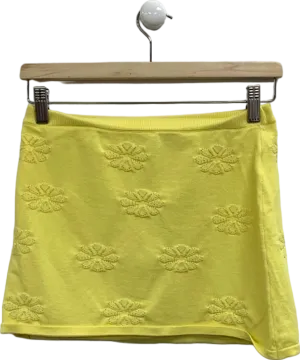 White Fox Yellow Embroidered Skirt UK S